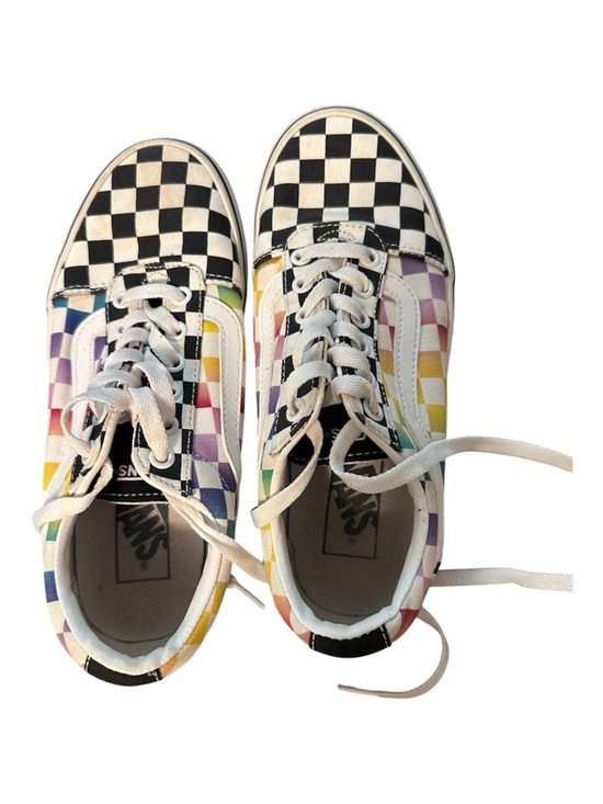 Shoes - Vans Checkerboard Rainbow Platform Sneakers Women’s 7 Canvas Skate Shoes
